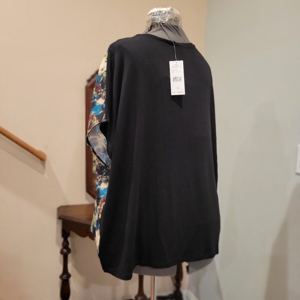 NWT 2X Rafaella Floral Blouse - Picture 5 of 8